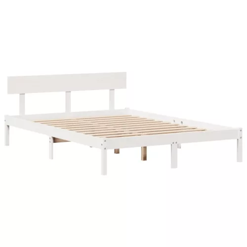  fehér tömör fenyőfa ágy matrac nélkül 120 x 190 cm
