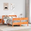 viaszbarna tömör fenyőfa ágy matrac nélkül 120 x 190 cm