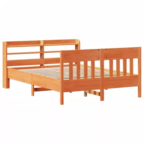  viaszbarna tömör fenyőfa ágy matrac nélkül 160 x 200 cm