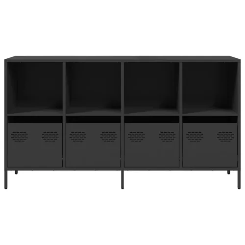  fekete hidegen hengerelt acél tálalószekrény 135x39x73,5 cm