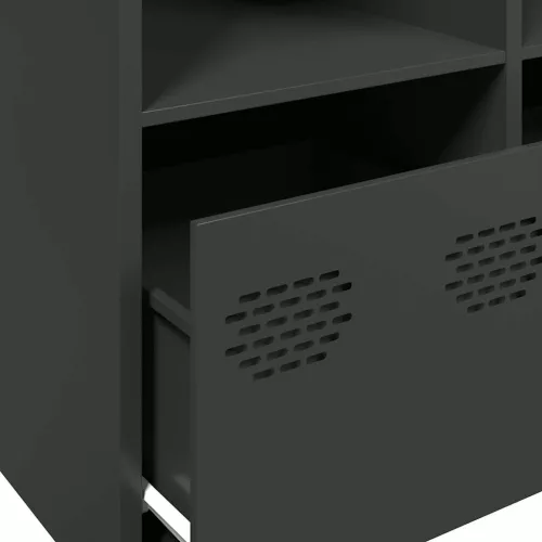  fekete hidegen hengerelt acél tálalószekrény 135x39x73,5 cm