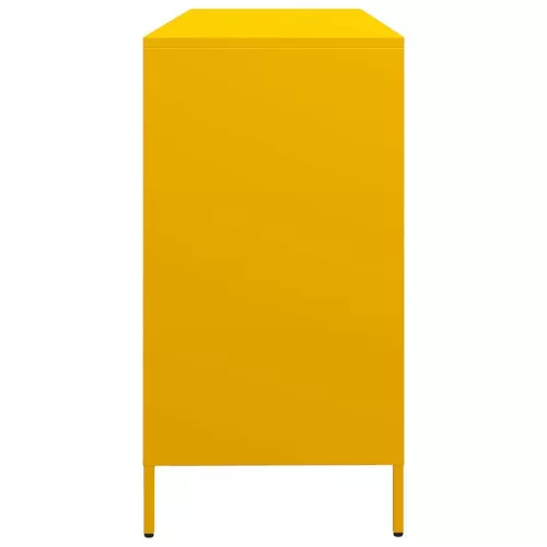  mustársárga hidegen hengerelt acél tálalószekrény 135x39x73,5cm