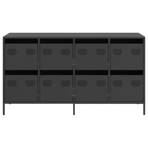  fekete hidegen hengerelt acél tálalószekrény 135x39x73,5 cm