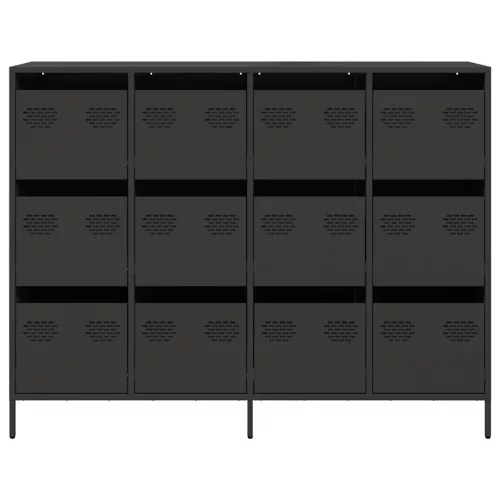  fekete hidegen hengerelt acél tálalószekrény 135x39x103,5 cm