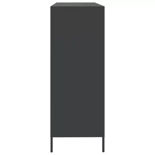  fekete hidegen hengerelt acél tálalószekrény 135x39x103,5 cm