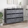  antracit hidegen hengerelt acél tálalószekrény 135x39x103,5 cm