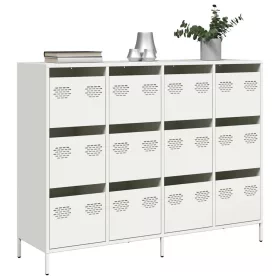    fehér hidegen hengerelt acél tálalószekrény 135x39x103,5 cm