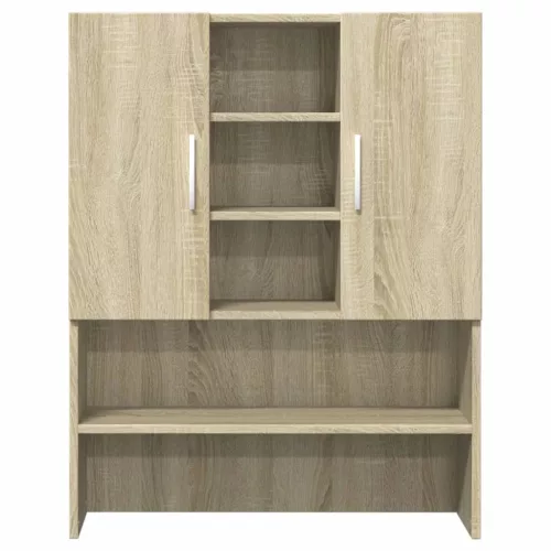  2 db sonoma tölgy színű szerelt fa mosógépszekrény