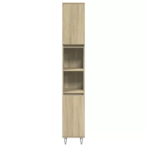  3 részes sonoma tölgyszínű szerelt fa fürdőszobai bútorszett