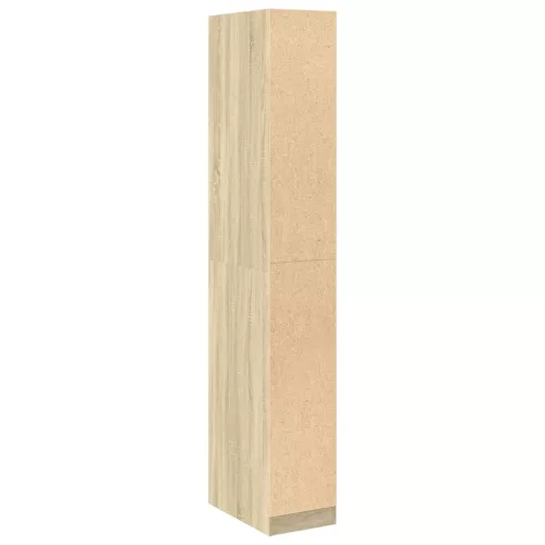  tölgy színű szerelt fa ruhásszekrény 30 x 50 x 200 cm