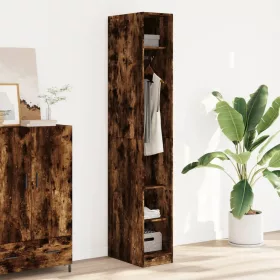    füstös tölgy színű szerelt fa ruhásszekrény 30 x 50 x 200 cm