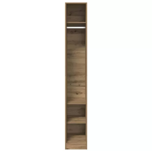  kézműves tölgy színű szerelt fa ruhásszekrény 30 x 50 x 200 cm