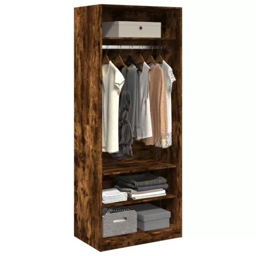  füstös tölgy színű szerelt fa ruhásszekrény 80 x 50 x 200 cm