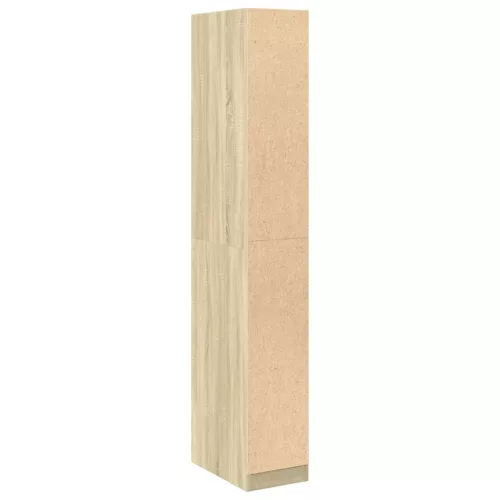  tölgy színű szerelt fa ruhásszekrény 30 x 50 x 200 cm