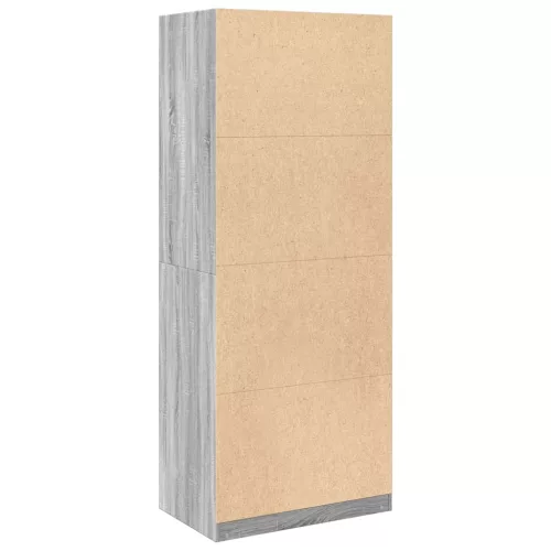  szürke sonoma színű szerelt fa ruhásszekrény 80 x 50 x 200 cm