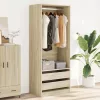  sonoma tölgy színű szerelt fa ruhásszekrény 80 x 50 x 200 cm