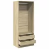  sonoma tölgy színű szerelt fa ruhásszekrény 80 x 50 x 200 cm