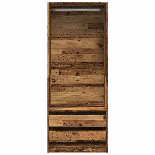  antik fa színű szerelt fa ruhásszekrény 80 x 50 x 200 cm