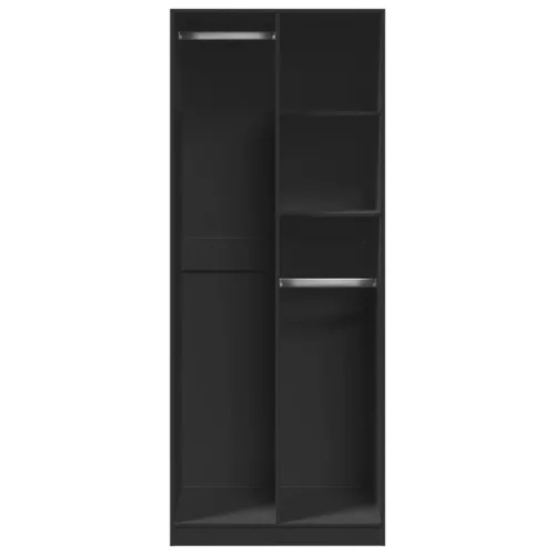  fekete szerelt fa ruhásszekrény 80 x 50 x 200 cm