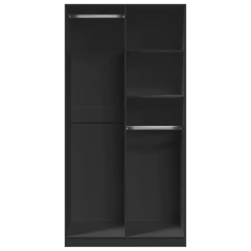  fekete szerelt fa ruhásszekrény 100 x 50 x 200 cm