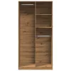  kézműves tölgy színű szerelt fa ruhásszekrény 100 x 50 x 200 cm