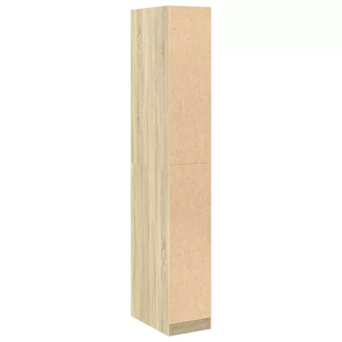  tölgy színű szerelt fa ruhásszekrény 30 x 50 x 200 cm