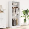  fehér szerelt fa ruhásszekrény 80 x 50 x 200 cm