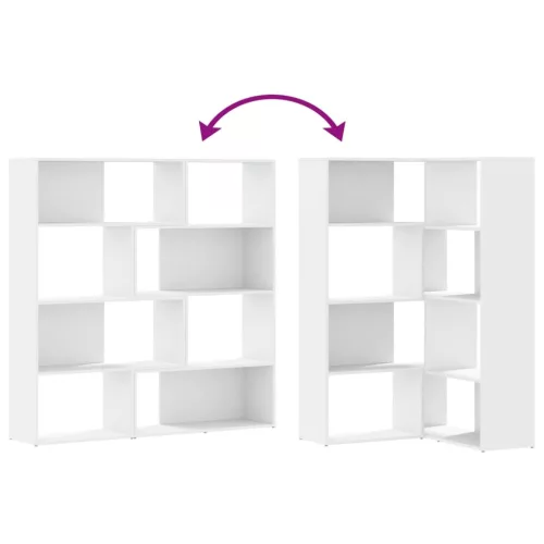  4 szintes fehér szerelt fa sarok könyvespolc 85 x 85 x 140 cm