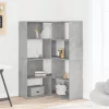  4 szintes betonszürke szerelt fa sarokkönyvespolc 85x85x140 cm