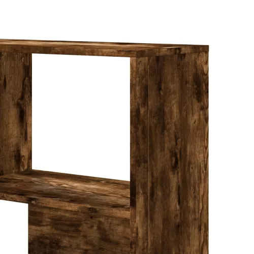  4 szintes füstös tölgy szerelt fa sarokkönyvespolc 85x85x140cm