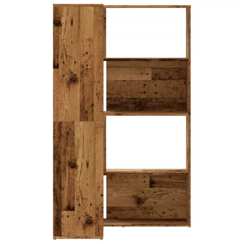  4 szintes antik fa szerelt fa sarokkönyvespolc 85 x 85 x 140 cm