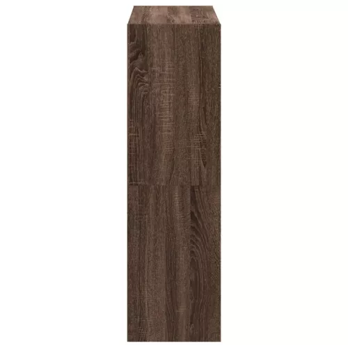  barna tölgy színű szerelt fa könyvespolc 102 x 32 x 108 cm