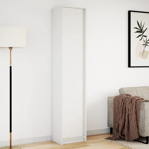  fehér szerelt fa magasszekrény LED-ekkel 41,5 x 32,5 x 200 cm