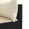  5 részes fekete polyrattan kerti ülőgarnitúra párnákkal