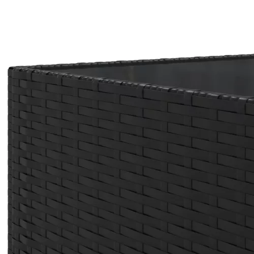  5 részes fekete polyrattan kerti ülőgarnitúra párnákkal