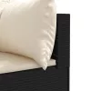 7 részes fekete polyrattan kerti ülőgarnitúra párnákkal
