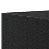  7 részes fekete polyrattan kerti ülőgarnitúra párnákkal
