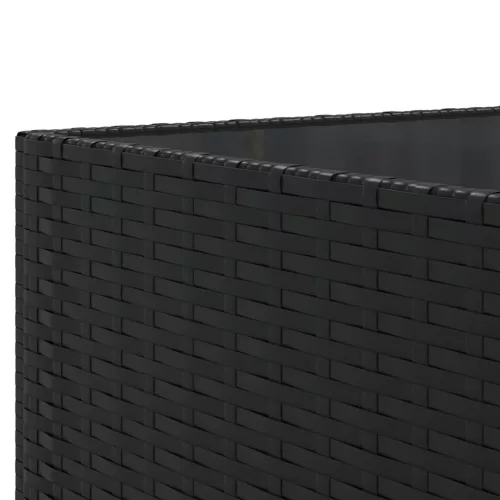  7 részes fekete polyrattan kerti ülőgarnitúra párnákkal