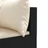  8 részes fekete polyrattan kerti ülőgarnitúra párnákkal