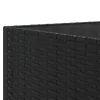  8 részes fekete polyrattan kerti ülőgarnitúra párnákkal