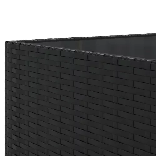  8 részes fekete polyrattan kerti ülőgarnitúra párnákkal