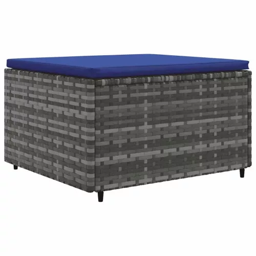  4 részes szürke polyrattan kerti ülőgarnitúra párnákkal