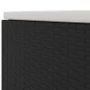  5 részes fekete polyrattan kerti ülőgarnitúra párnákkal