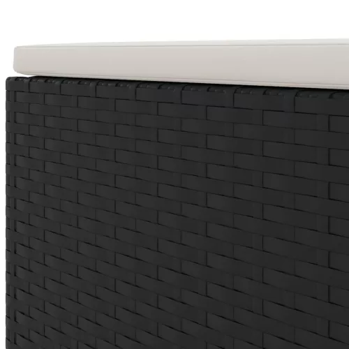  5 részes fekete polyrattan kerti ülőgarnitúra párnákkal