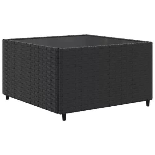  6 részes fekete polyrattan kerti ülőgarnitúra párnákkal