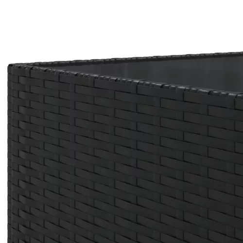  6 részes fekete polyrattan kerti ülőgarnitúra párnákkal