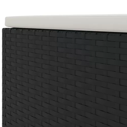  6 részes fekete polyrattan kerti ülőgarnitúra párnákkal