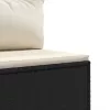  6 részes fekete polyrattan kerti ülőgarnitúra párnákkal