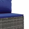  6 részes szürke polyrattan kerti ülőgarnitúra párnákkal