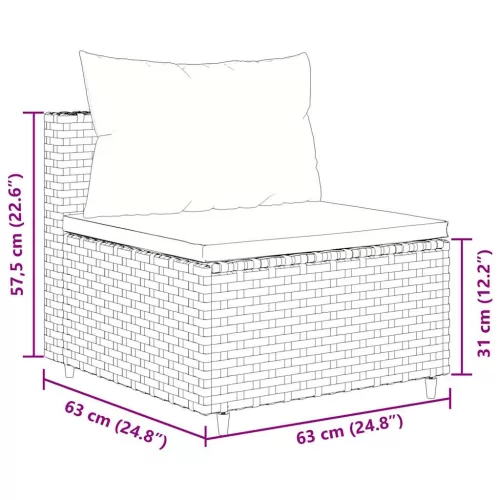  6 részes szürke polyrattan kerti ülőgarnitúra párnákkal